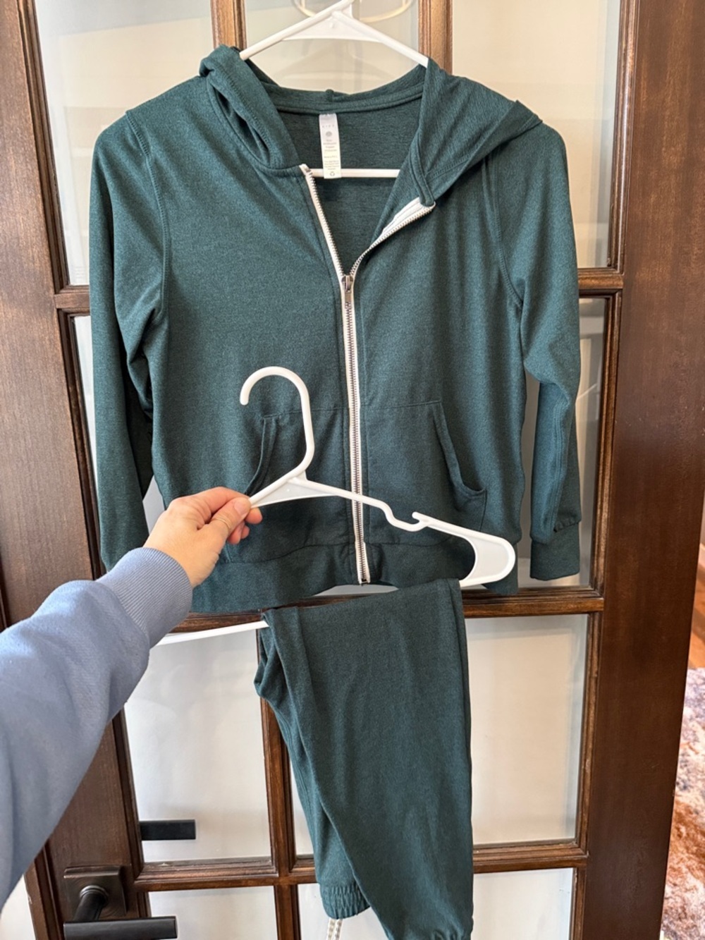 Kids Teal Zip Hoodie and Sweatpants